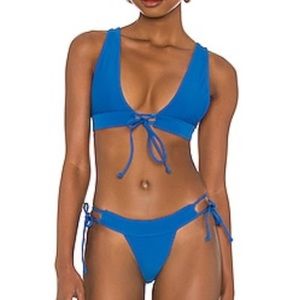 Lovers + Friends Ace Blue Bikini Top + Bottom, size medium